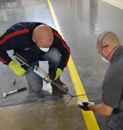 Diama-Shield Worker Performing Floor for Crack & Joint Repairs