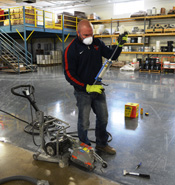 Diama-Shield Worker Preparing Floor for Crack & Joint Repair