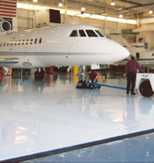 Diama-Shield Grey Epoxy Floor - Airplane Maintenance Facility