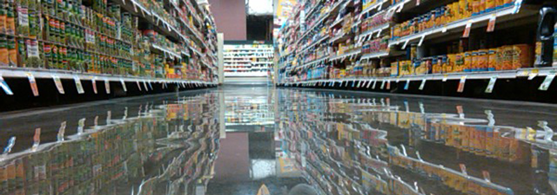 grocery store aisle polished concrete