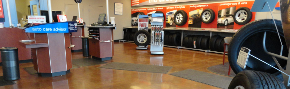 auto care store polished concrete floor